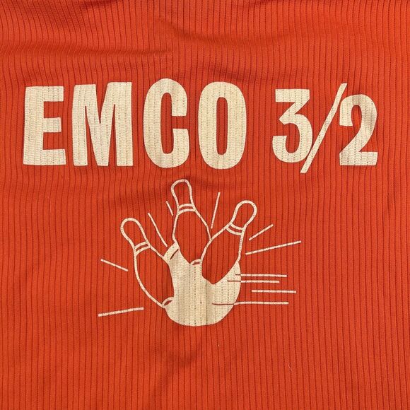 70s King Louie Double Knit Bowling Shirt Men’s Large Orange Short Sleeve 1/4 Zip - Picture 16 of 16